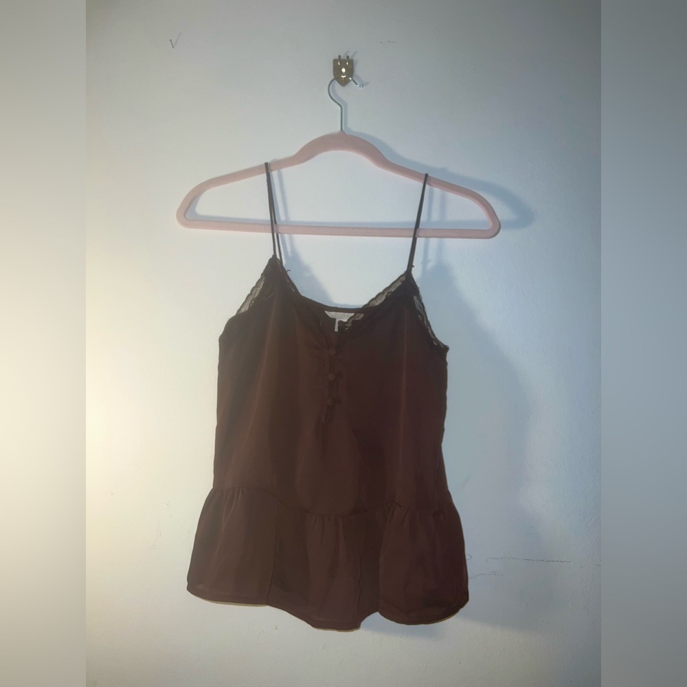 Burgundy Satin Buttoned Camisole